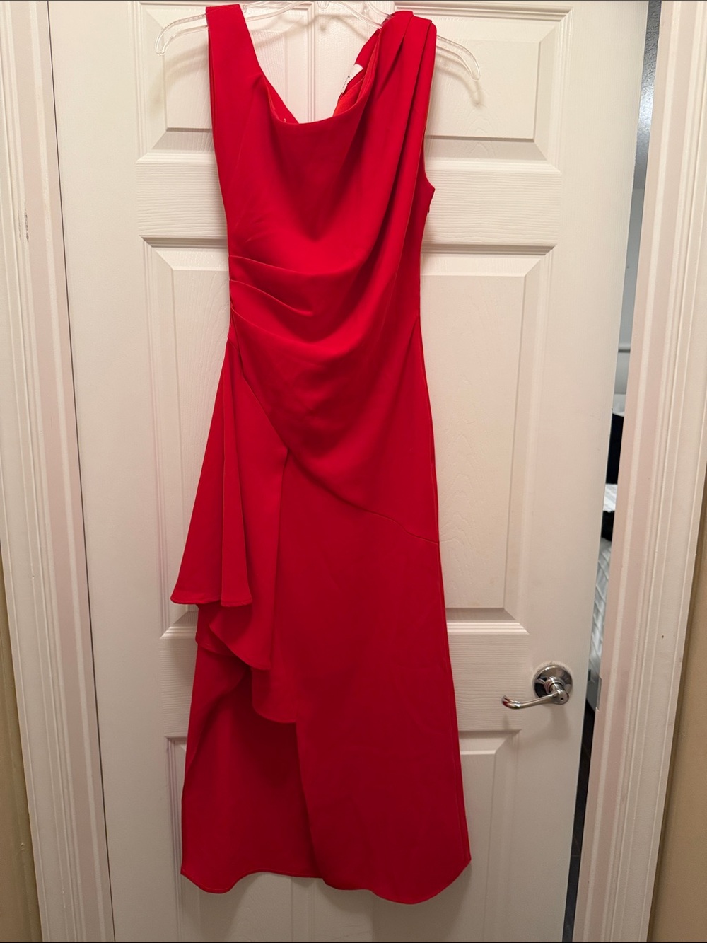 Red Draped Evening Dress xs
